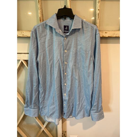 Johnnie-o size medium blue & white button down shirt - Picture 1 of 3